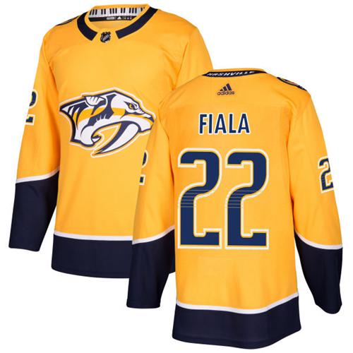 Adidas Men Nashville Predators #22 Kevin Fiala Yellow Home Authentic Stitched NHL Jersey